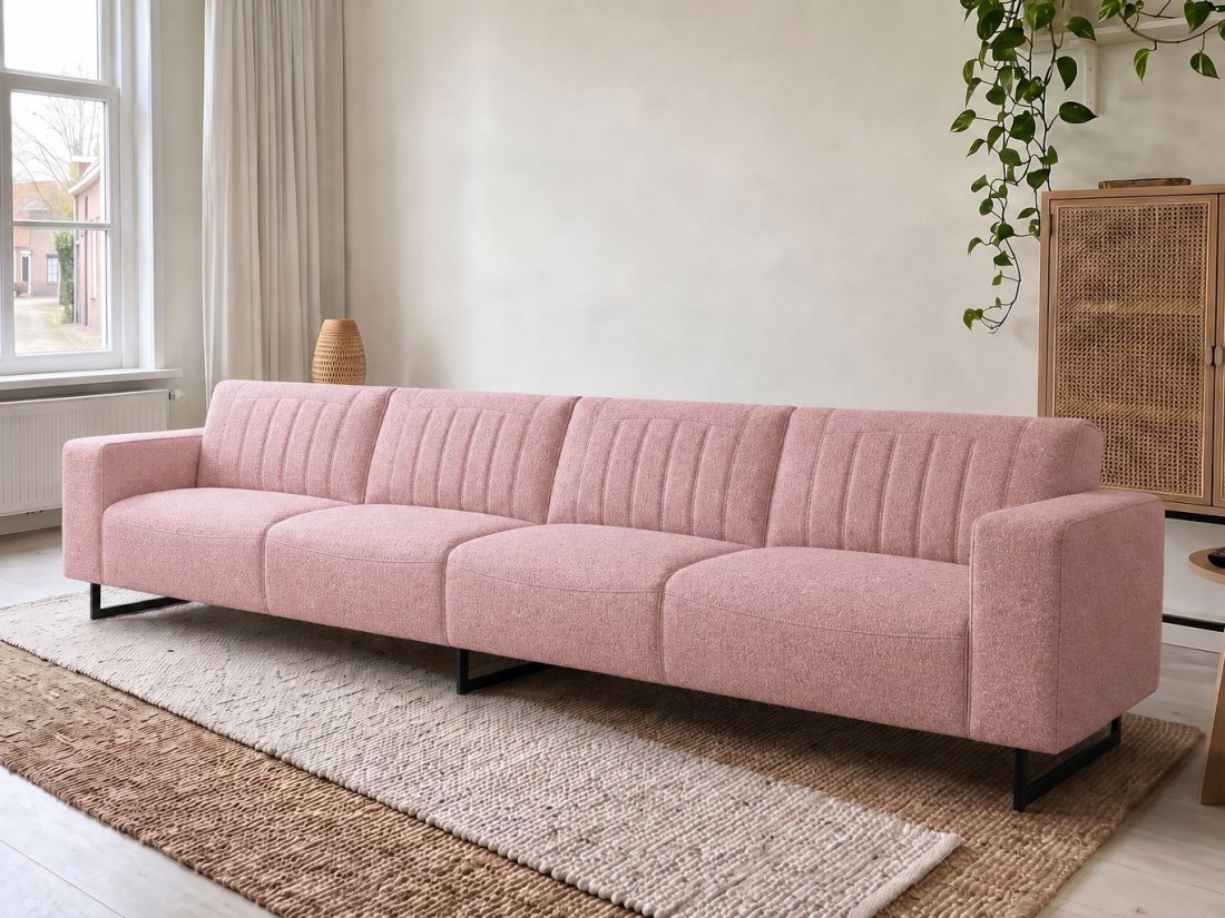 Scherpenisse Bank XL in roze – kleurimpressie – A-meubel