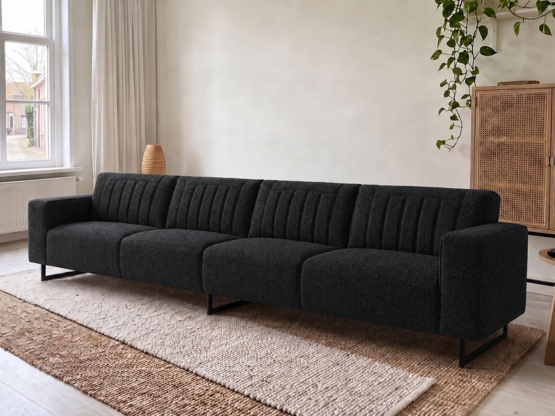 Scherpenisse Bank XL in zwart – kleurimpressie – A-meubel