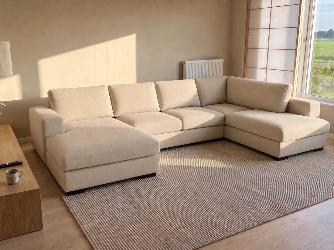 Sloterdijk Loungebank in beige – kleurimpressie – A-meubel