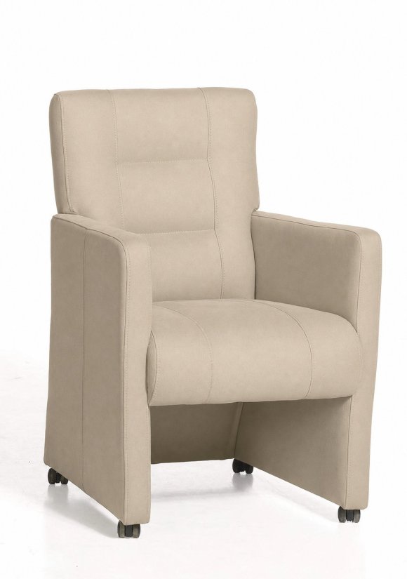 Stoel Donna met wieltjes in beige – kleurimpressie – A-meubel