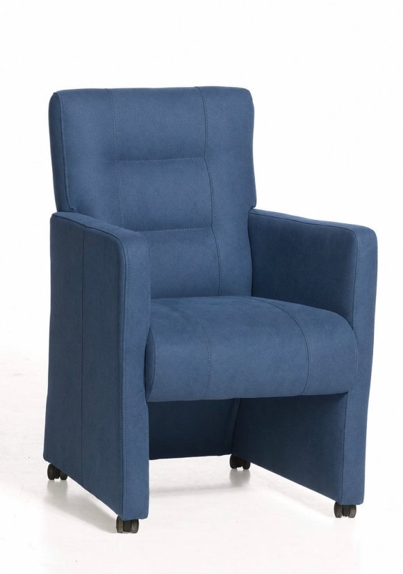 Stoel Donna met wieltjes in blauw – kleurimpressie – A-meubel