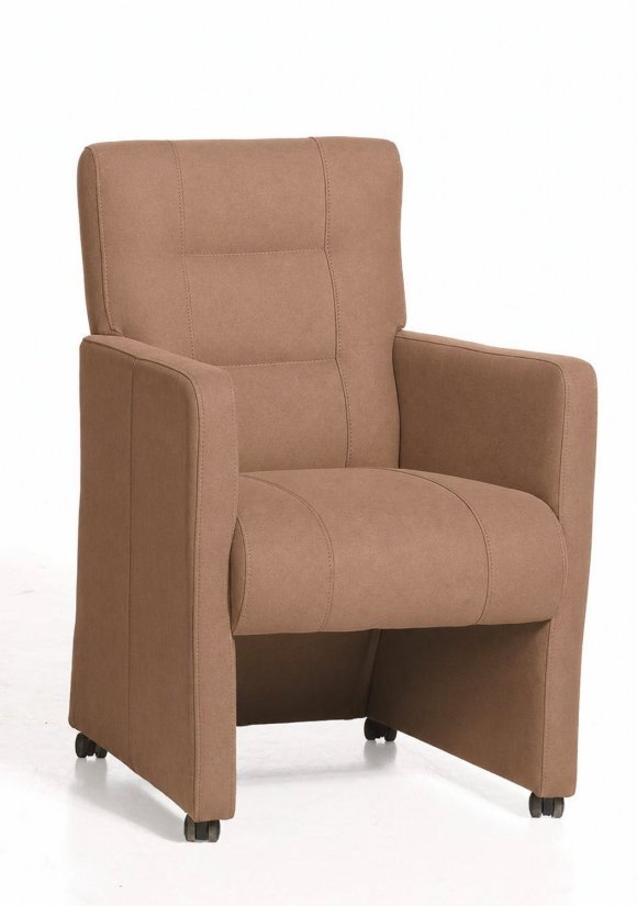 Stoel Donna met wieltjes in bruin – kleurimpressie – A-meubel