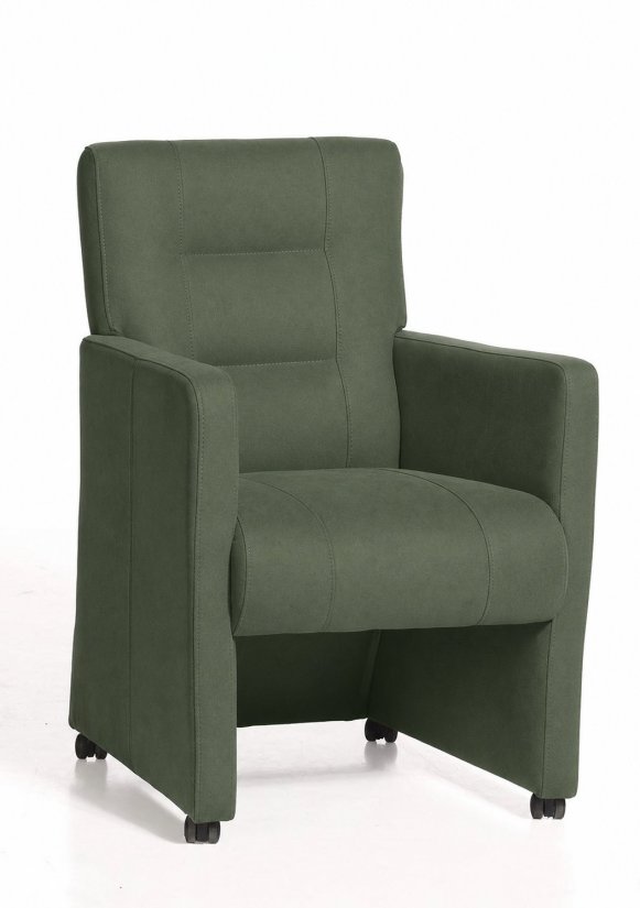 Stoel Donna met wieltjes in groen – kleurimpressie – A-meubel