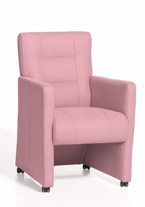 Stoel Donna met wieltjes in roze – kleurimpressie – A-meubel