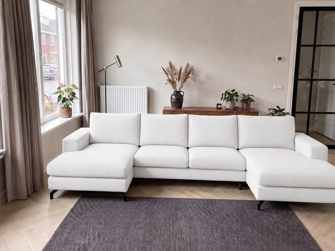 Stroe Longchair + 2.5 Zits + Longchair in wit – kleurimpressie – A-meubel