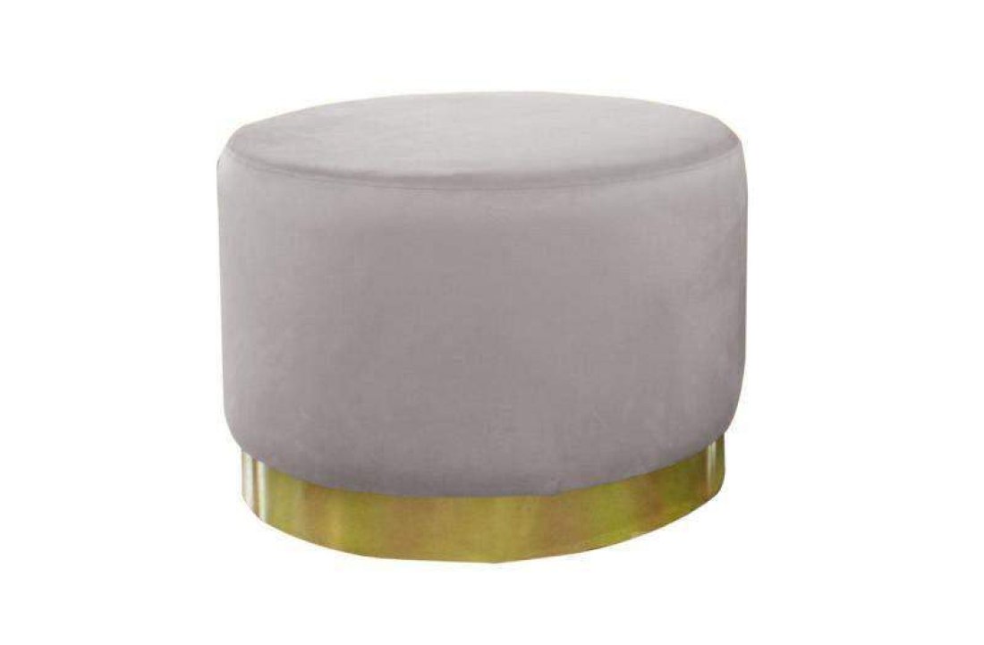 Poef Lexmond 60x45cm met spiegelrand Taupe – A-meubel
