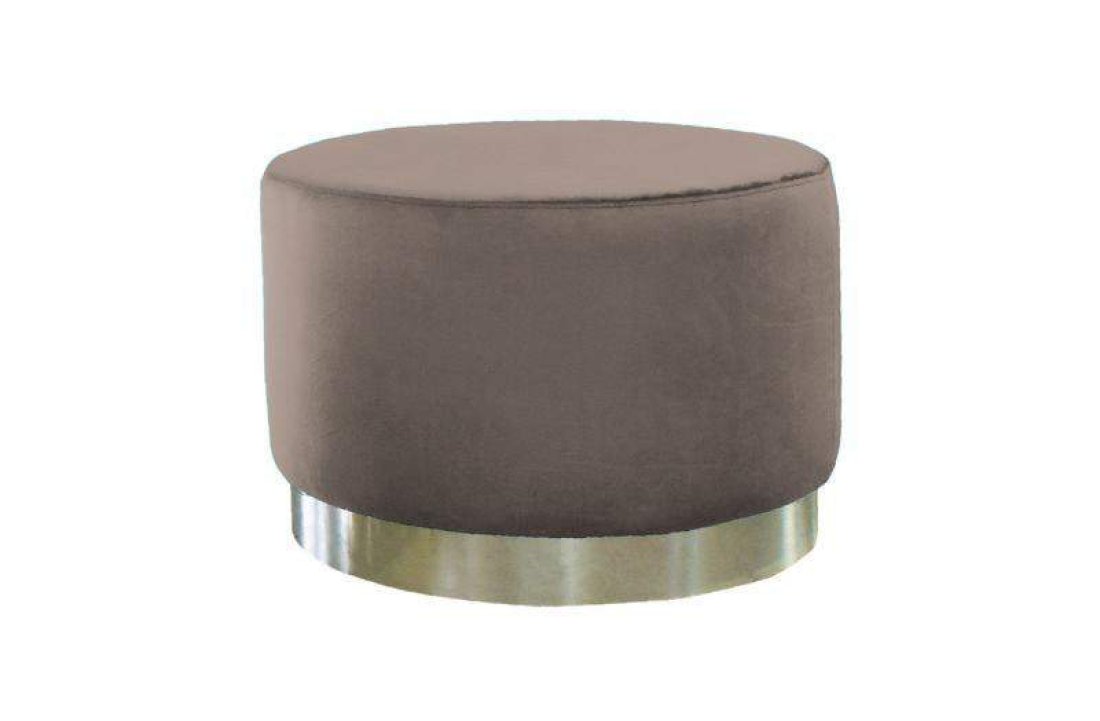 Poef Lexmond 45x51cm met spiegelrand Taupe – A-meubel