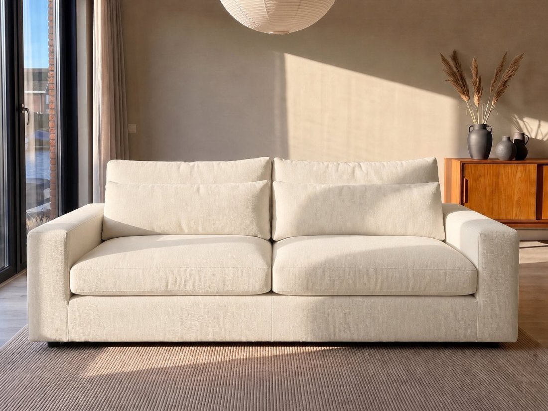 Terheijden 2.5 Zits Bank in creme – kleurimpressie – A-meubel