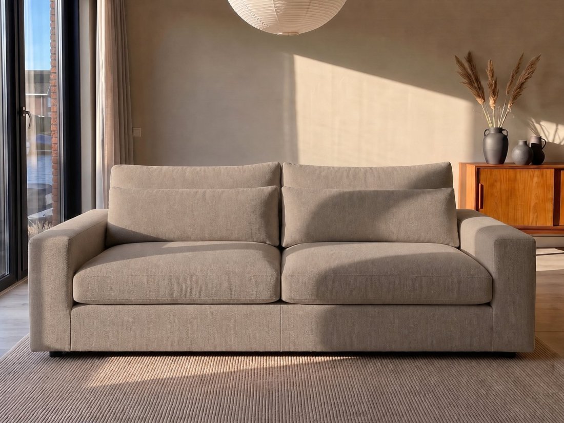 Terheijden 2.5 Zits Bank in taupe – kleurimpressie – A-meubel