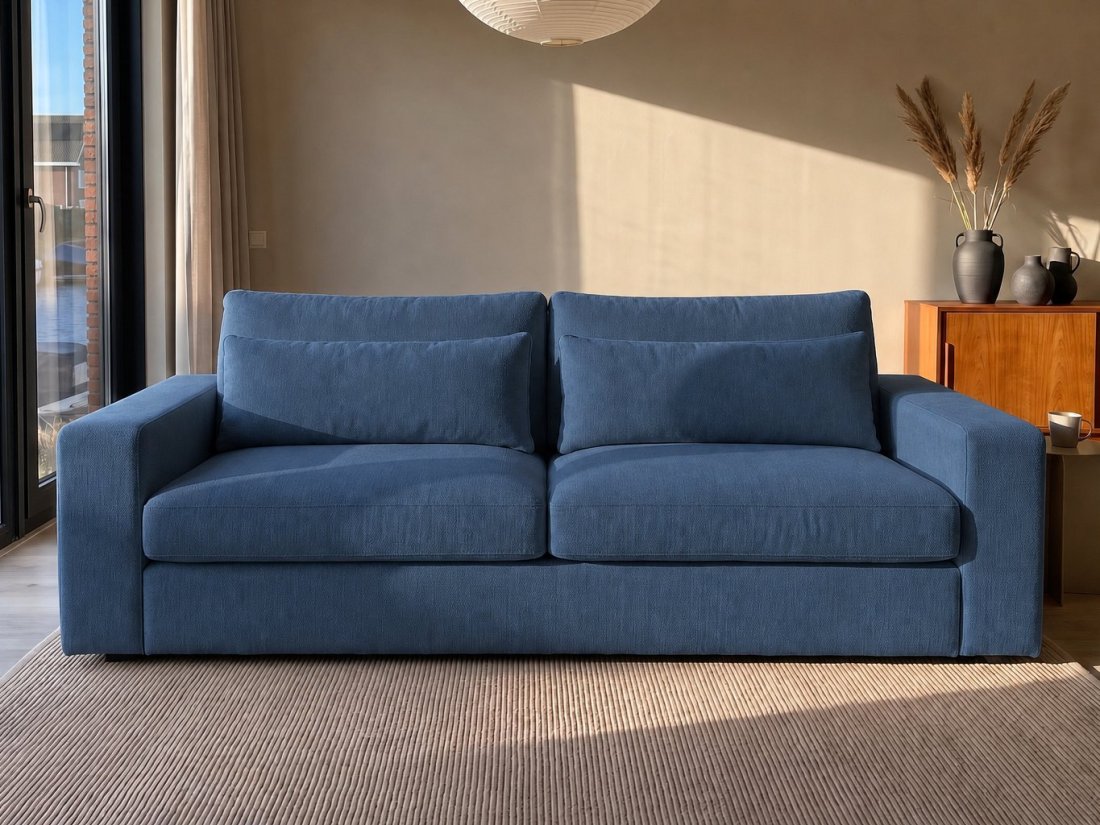 Terheijden 2 Zits Bank in blauw – kleurimpressie – A-meubel