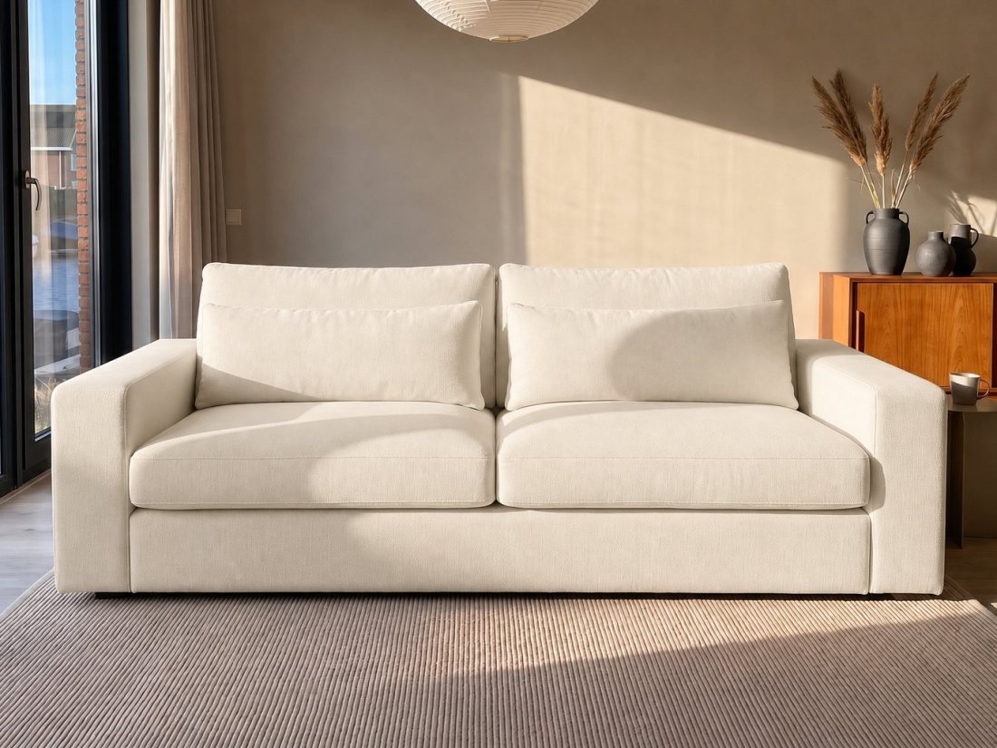 Terheijden 2 Zits Bank in creme – kleurimpressie – A-meubel