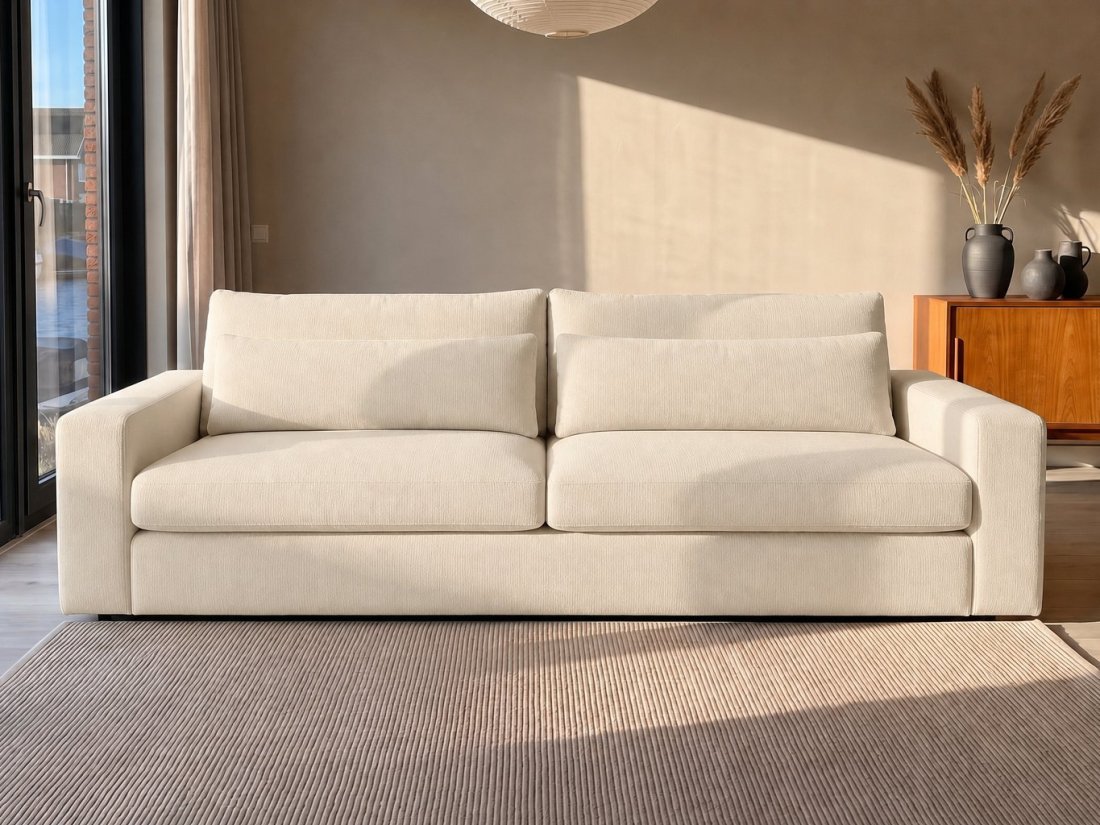 Terheijden 3 Zits Bank in creme – kleurimpressie – A-meubel