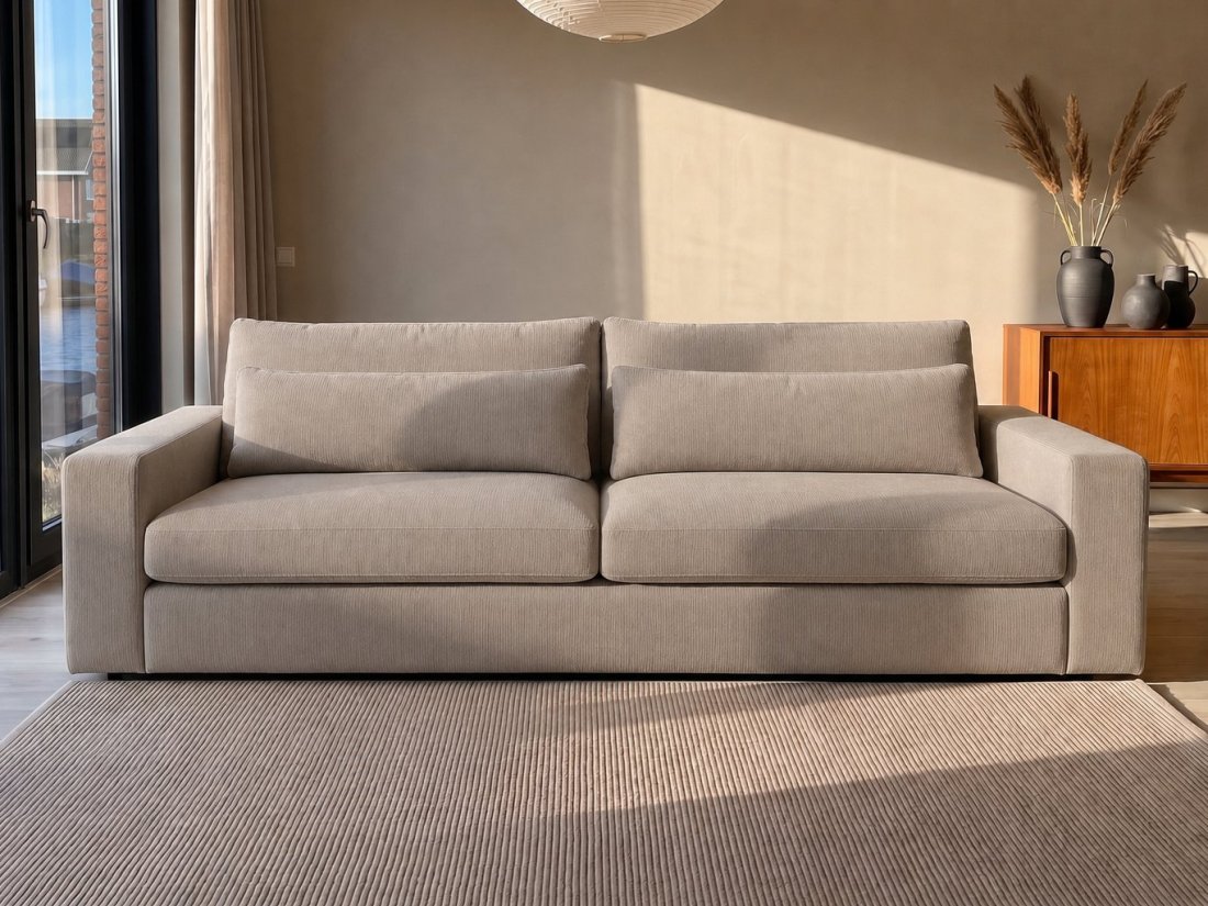 Terheijden 3 Zits Bank in taupe – kleurimpressie – A-meubel