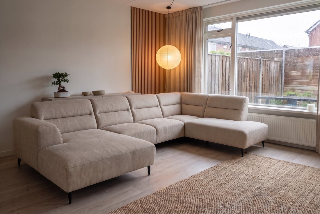 U-bank U-Bank Bloemendaal Longchair + 2 Zits + Ottomaan in beige – foto 2 – A-meubel