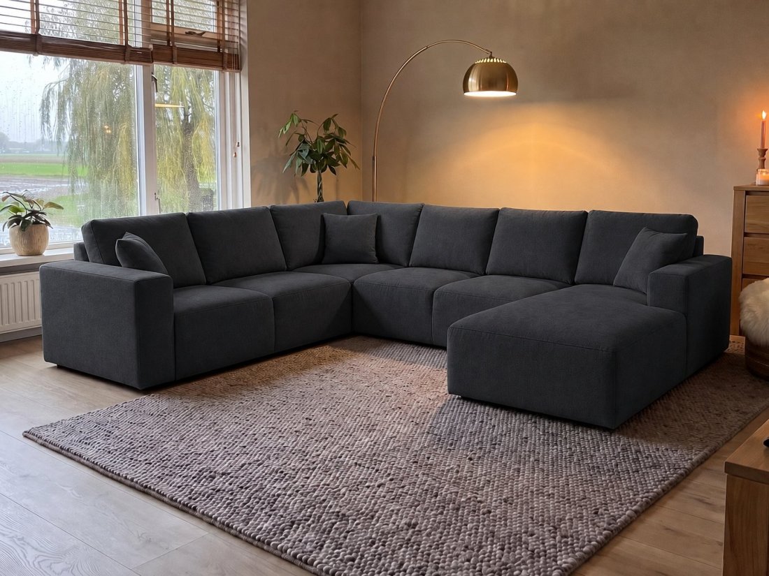 U-Bank Marle in antraciet – kleurimpressie – A-meubel