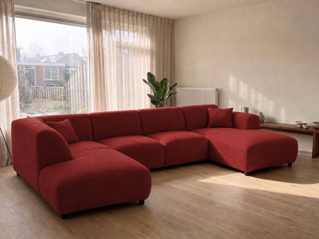 U-Bank Rotterdam in rood – kleurimpressie – A-meubel