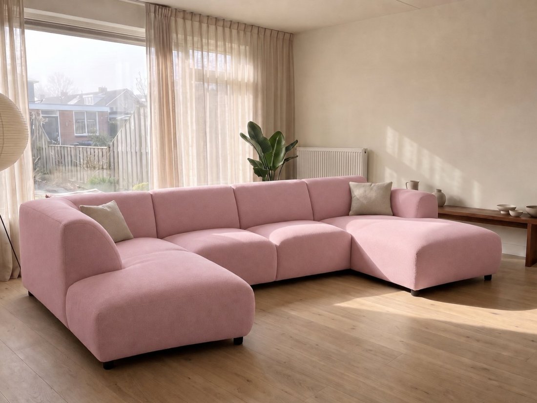 U-Bank Rotterdam in roze – kleurimpressie – A-meubel