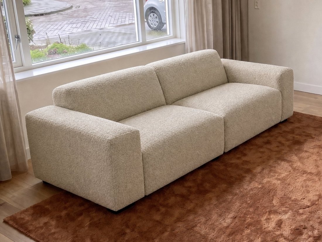 Veenendaal 2 Zits Bank in beige – A-meubel