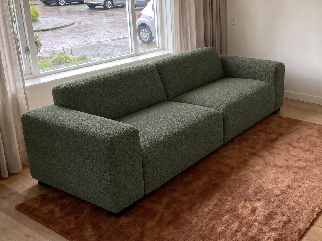 Veenendaal 2.5 Zits Bank in groen – kleurimpressie – A-meubel