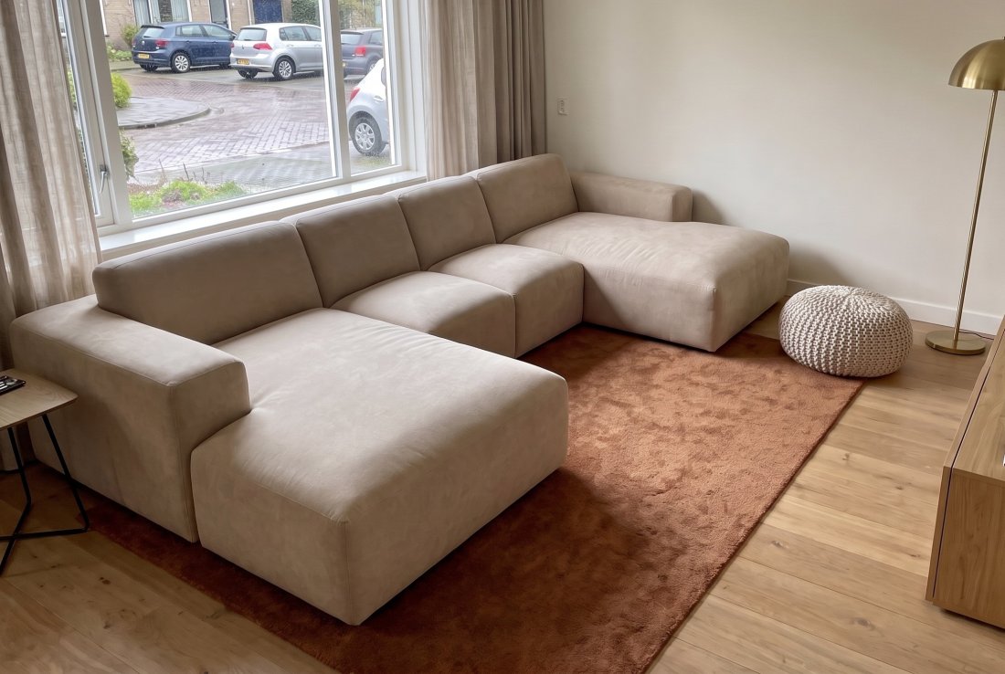 U-bank Veenendaal Longchair + 2 Zits + Longchair in beige – foto 2 – A-meubel