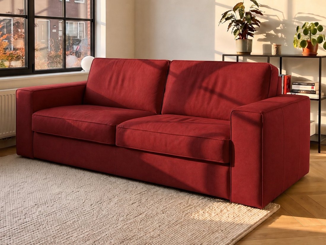 Veneto 2.5 Zits (Small Arm 17cm) in rood – kleurimpressie – A-meubel