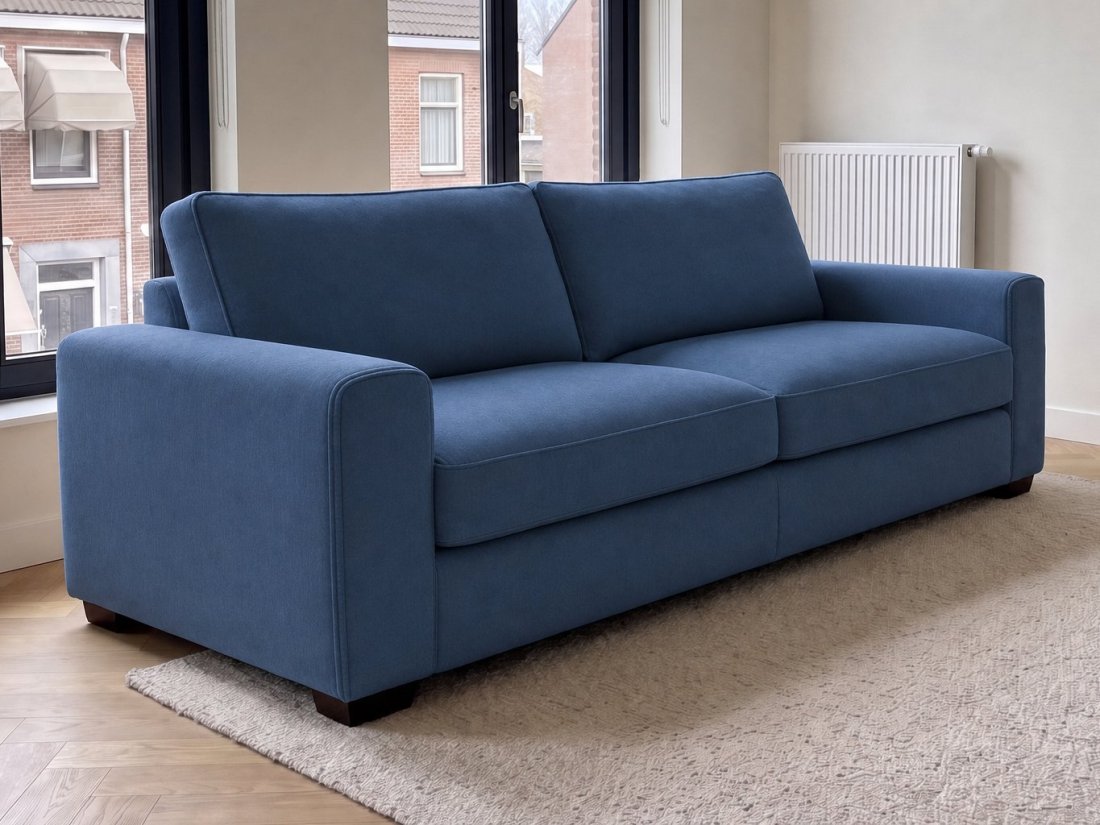 Venlo 3 Zits Bank in blauw – kleurimpressie – A-meubel