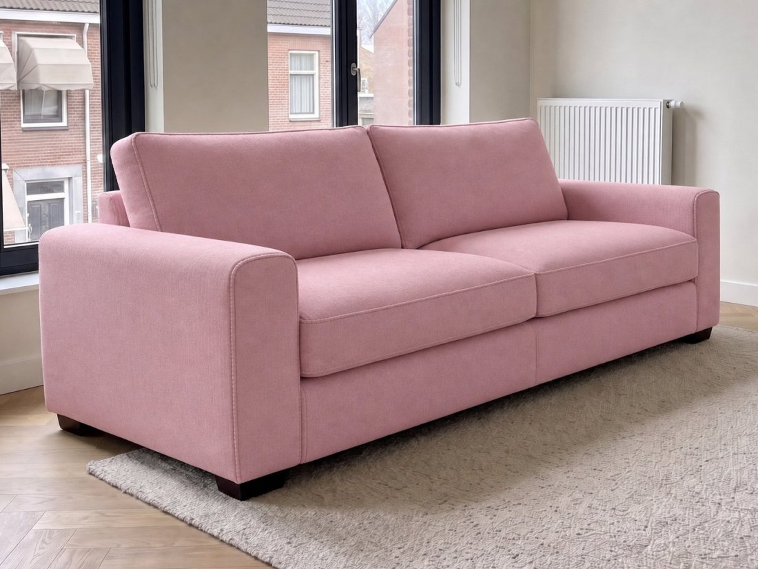 Venlo 3 Zits Bank in roze – kleurimpressie – A-meubel