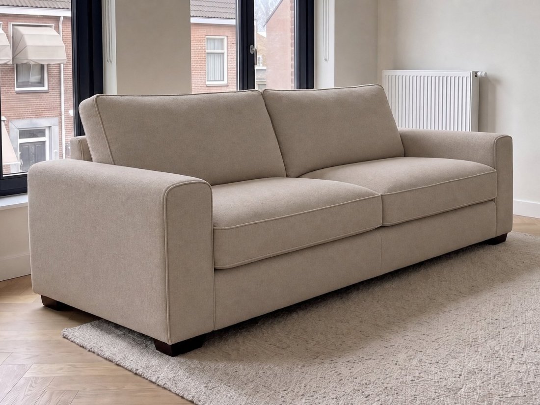 Venlo 3 Zits Bank in taupe – kleurimpressie – A-meubel