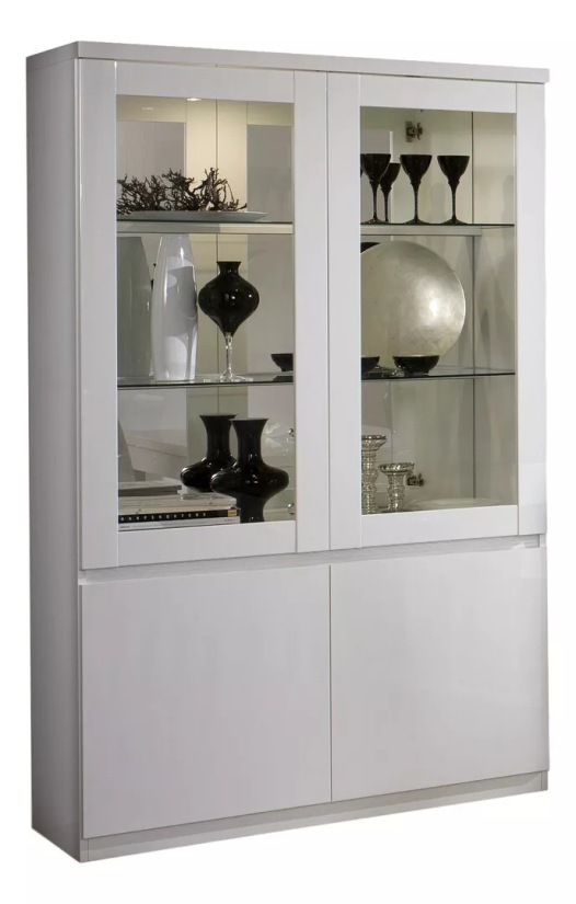 Apeldoorn Vitrinekast Wit 115cm – foto 2 – A-meubel