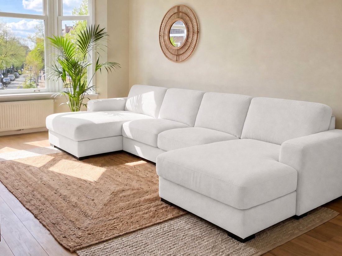 Voorburg Longchair Klein + 2 Zits + Longchair Klein in wit – kleurimpressie – A-meubel