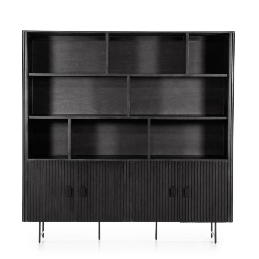 Wandkast Remi - Zwart - 96123 200cm – A-meubel