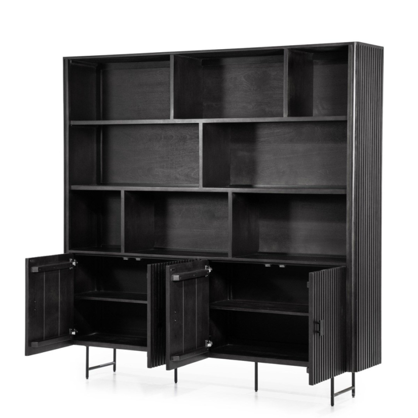 Wandkast Remi - Zwart - 96123 200cm – foto 2 – A-meubel