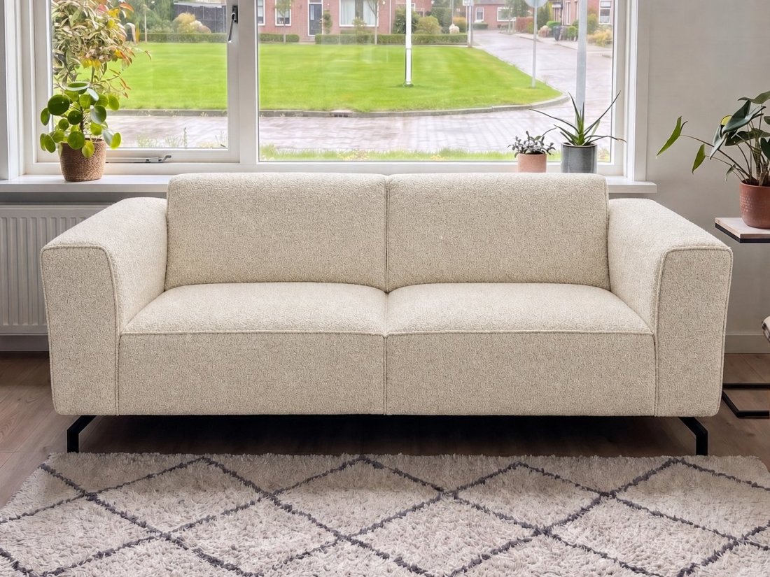 Wolvega 3 Zits Bank in creme – kleurimpressie – A-meubel