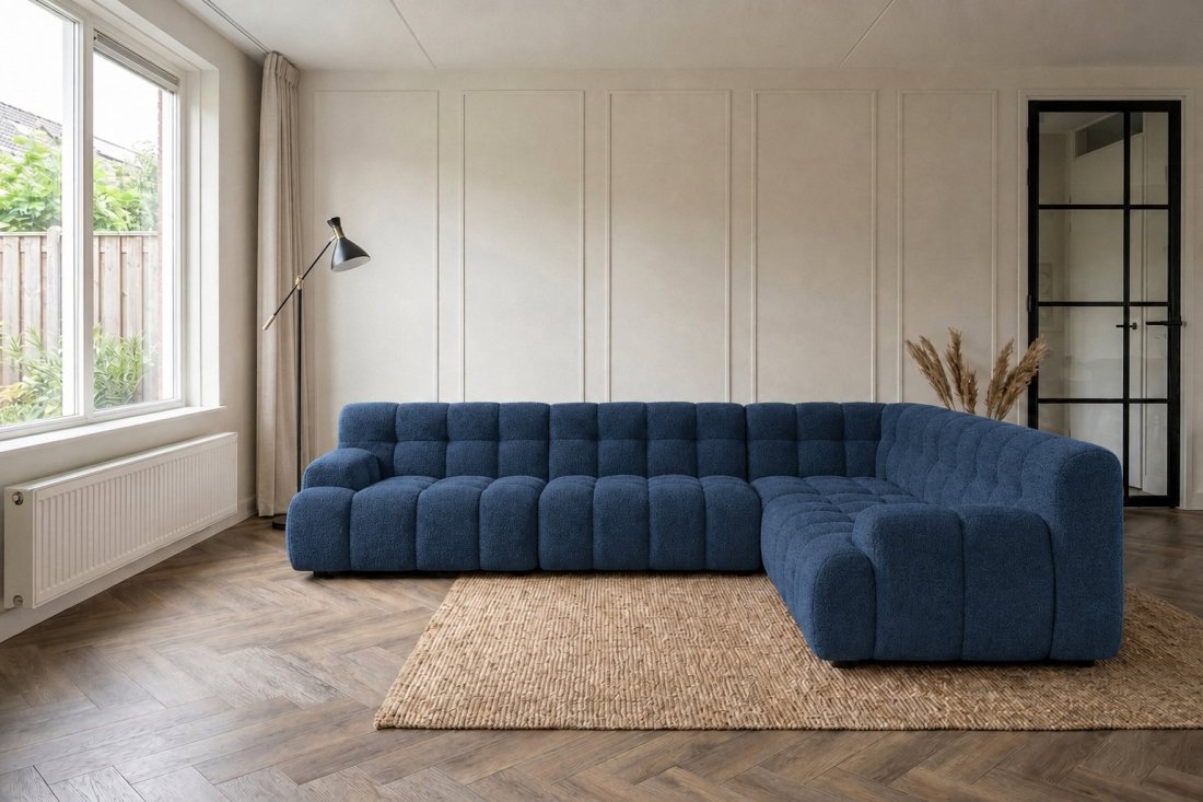 Zuidlaren 3 Zits Diep + Hoek  Diep + 2 Zits  Diep in blauw – kleurimpressie – A-meubel