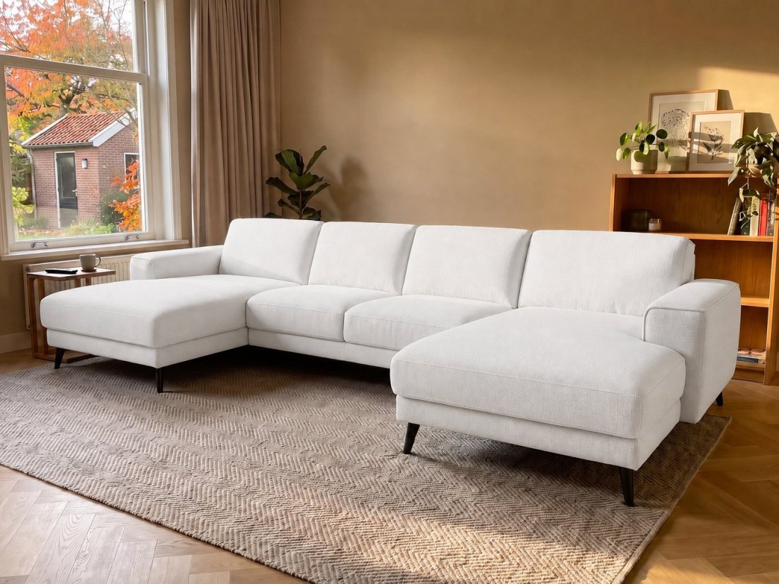 Zwolle Longchair + 2 Zits + Longchair in wit – kleurimpressie – A-meubel