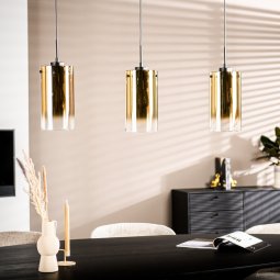 Hanglamp 3 lichts Goud 100cm