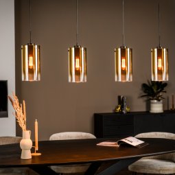 Hanglamp 4 lichts Goud 120cm