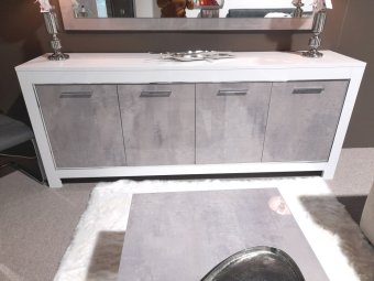 Dressoir Marknesse 4 Deurs Wit/Marmer 207cm