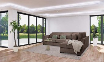 Bruine hoekbank Almere 292cm – A-meubel