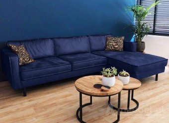 Blauwe loungebank Westervoort 244cm – A-meubel