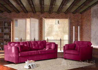 Roze bankstel Dordrecht 200cm – A-meubel