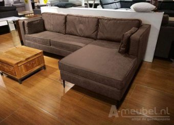 Taupe loungebank Borne 223cm – A-meubel