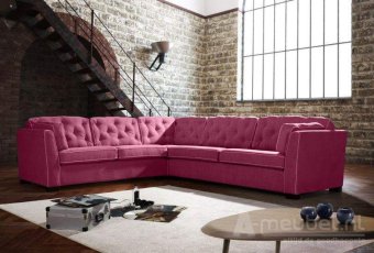 Roze hoekbankstel Dordrecht 275cm – A-meubel
