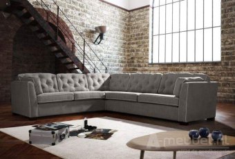 Taupe hoekbankstel Dordrecht 275cm – A-meubel