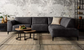 Antraciet hoekbank Aspen 256cm – A-meubel