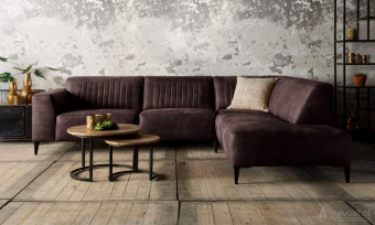 Bruine hoekbank Aspen 256cm – A-meubel