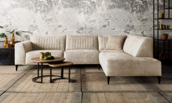 Creme hoekbank Aspen 256cm – A-meubel