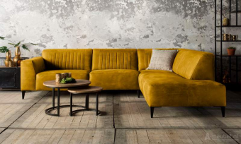 Gele hoekbank Aspen 256cm – A-meubel