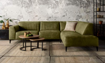 Groene hoekbank Aspen 258cm – A-meubel