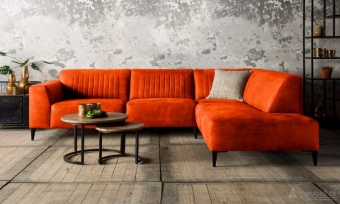 Oranje hoekbank Aspen 256cm – A-meubel